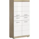 WELLTIME SIENA Midischrank 74 x 141 x 31 cm Braun/Weiß