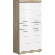 WELLTIME SIENA Midischrank 74 x 141 x 31 cm Braun/Weiß