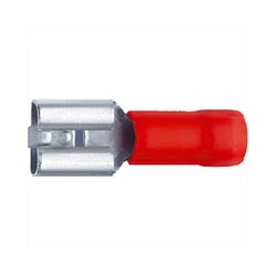 Klauke Flachsteckhülsen, PVC-teilisoliert, 0,5-1,0mm2 /  2,8x0,8mm, 100 Stück