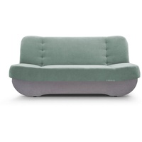 MOEBLO Schlafsofa Pafos, Sofa Kippsofa Klappsofa Clic-Clack, mit Schlaffunktion, mit Bettkasten grau|grün