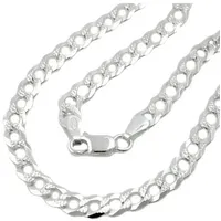 Gallay Panzerkette 4,6mm flache Panzerkette mit Muster Silber 925 50cm (1-tlg) silberfarben