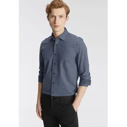 Langarmhemd OLYMP "Luxor 24/Seven modern fit Jerseyshirt", Herren, Gr. 40, N-Gr, blau (rauchblau), Jersey, Obermaterial: 92% Baumwolle, 8% Elasthan, casual, Langarm, Hemden, mit geruchshemmenden Materialeigenschaften