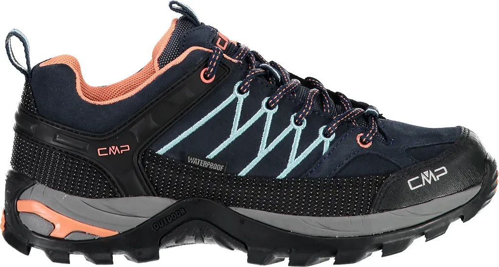 CMP Rigel Low WMN WP Velourleder – Damen-Trekkingschuhe B.Blue-Giada-Peach 37 EU