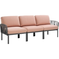 Komodo Gartensofa 3-Sitzer, anthrazit / rosa quarzo