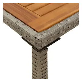 vidaXL Gartentisch mit Akazienholz-Platte Grau 115x54x74cm Poly Rattan