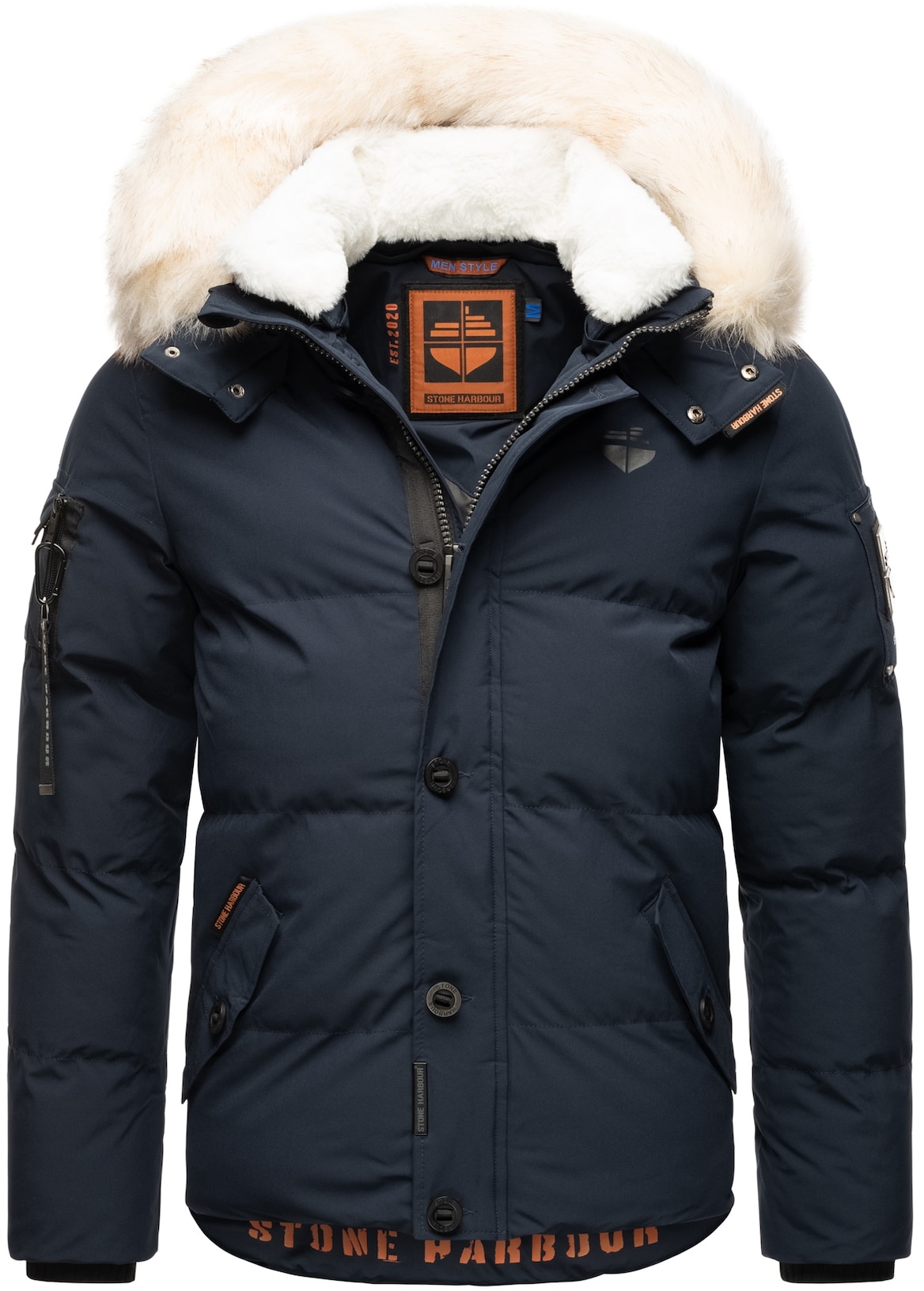 STONE HARBOUR Herren Winterjacke stylischer Winterparka mit abnehmbarer Kapuze Halvaar