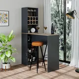 roomart Bartisch Dublin 120 x 75 cm Anthrazit-Eiche