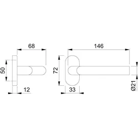 HOPPE FH-Drücker-Halbgarnitur Amsterdam FS-E1400GF2/55,ov.,VK9 Edelstahl matt