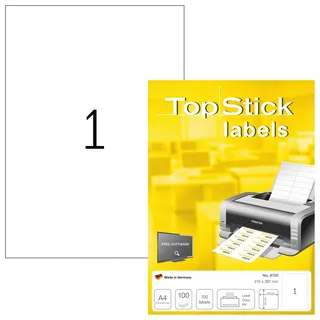 Topstick 8720 Universal Etiketten, 100 Blatt,