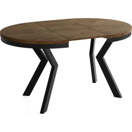 WFL GROUP Runder Ausziehtisch 80-130 x 77 cm dunkelbraun