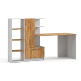 Vicco Schreibtisch Tomy, Weiß/Goldkraft Eiche, 150 x 59 cm 2er Set, Vicco