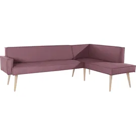 exxpo - sofa fashion Lungo 158 x 84 x 239 cm Veloursstoff langer Schenkel links lila