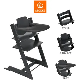 Stokke Set Tripp Trapp® Schwarz mit Baby Set und Tablett, Schwarz