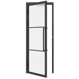 Inova Glastür Komplettset Satiniert 834 x 1972 mm Schwarz