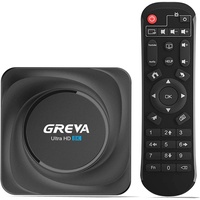GREVA Android TV Box 11.0, 8K Streaming Media Player Unterstützung 8GB RAM 128GB ROM Dualband WiFi 2,4G/5.8G mit HDR10.0 BT 4.0 USB 3.0 Smart TV Box mit Fernbedienung