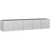 furnicato Garten-Hochbeet 400x80x77 cm Verzinkter Stahl Silber