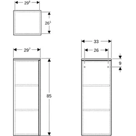 Geberit Renova Plan Mittelhochschrank, mit einer Tür, 504044011