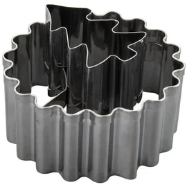 Zenker Ausstecher Linzer mit Tannenbaum – Hochwertiger Edelstahl, 2in1 Funktion für Terrassenplätzchen, Perfekt für Weihnachtsgebäck, Silber