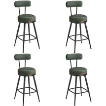 VASAGLE 360° drehbarer Barhocker 65 cm hoch Kunstleder waldgrün