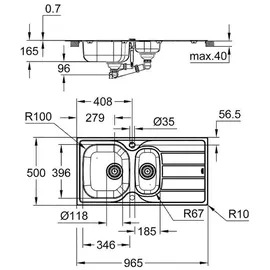 Grohe K200 60-S 96.5/50 1.5 Einbau reversibel edelstahl (31564SD1)