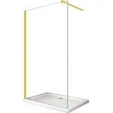 BuyLando.Shop 90x200 cm Walk in Duschwand - LiLy-Gold - Duschabtrennung Klarglas