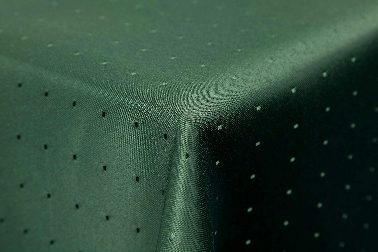 Punkte Damast Tischdecke eckig von First-Tex 130x220 dunkelgrün•100 % Polyester