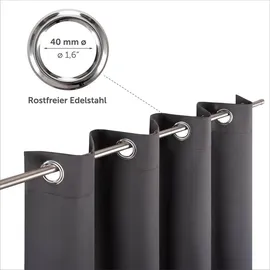 Blumtal Verdunklungsvorhänge, Anthrazit, Kunststoff, Rechteckig, 140x175 cm, Oeko-Tex® Standard 100, Wohntextilien, Gardinen - Vorhänge, Verdunkelungsvorhänge