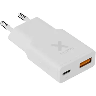 Xtorm Go2 SlimLine Wand-Ladegerät 25W 1x USB-C/ 1x USB-A weiß