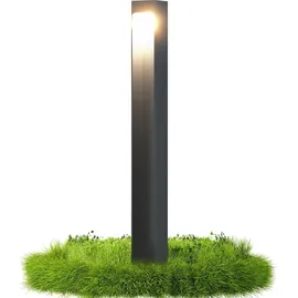doporro Wegeleuchte Aluminium Edelstahl Glas 6x6x60 cm 5W LED grau