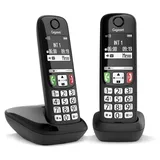 Gigaset E270 Duo Schnurloses DECT Telefon 2 Freisprechtelefone Schwarz - Schwarz