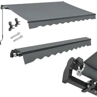 Juskys Gelenkarmmarkise 400 x 300 cm grau