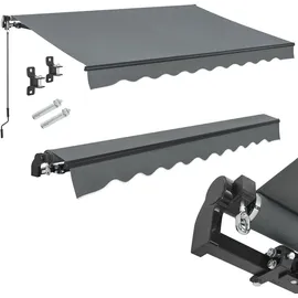Juskys Gelenkarmmarkise 400 x 300 cm grau