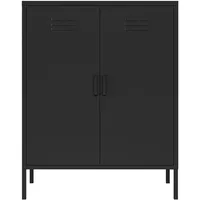 [en.casa] Pyhäranta Aktenschrank 102 x 80 x 40 cm Schwarz