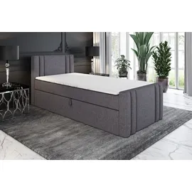 a&j möbelland gmbh Boxspringbett KLAUS mit Bonell-Matratze und Topper. Schlafkomfort | Pfeffer 5 | 100x200