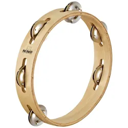 Nino Percussion 8" Wood Tambourine, 1 Row - Tambourin