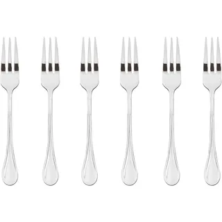 Sambonet Royal 52563A55 Dessertgabel-Set, einteilige Dessertgabeln aus Edelstahl 18/10, Spülmaschinenfest, 6 Stück, Grau