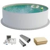 fresh-pool Profi Stahlwandpool Set rund 500 x 150 cm weiß