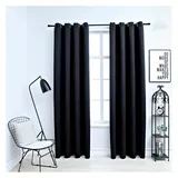 vidaXL Verdunkelungsvorhang Ösen 140 x 245 cm schwarz 2 St.