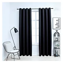 vidaXL Verdunkelungsvorhang Ösen 140 x 245 cm schwarz 2 St.