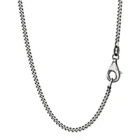 NKlaus Silberkette Halskette 45cm Panzerkette 925 Sterling Silber oxidiert 1,7mm breit di, Made in Germany silberfarben