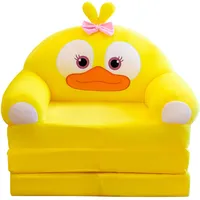 2023 Plüsch faltbares Kindersofa Rückenlehne Sessel 2 in 1 faltbares Kindersofa niedliches Cartoon faules Sofa Kinder aufklappbares Schlafsofa für Wohnzimmer Schlafzimmer ohne Liner (AJ, One Size)