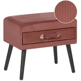 Beliani Nachttisch Eurostar 50 x 35 x 46 cm Rosa/Schwarz