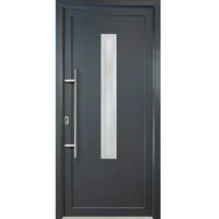 Meeth Kunststoff-Haustür »Signum Exklusiv«, satiniertes Glas, titan, nach Innen öffnend, ohne Türgriff - grau