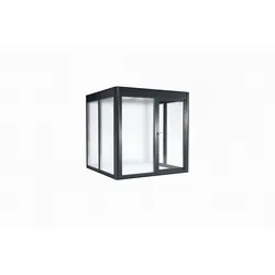 SunElements Design Gewächshaus SunGarden Deluxe mit Photovoltaik-Option 2.2 anthrazit-metallic, Wände: ESG 5mm satiniert, Dach: 6mm Acrylglas