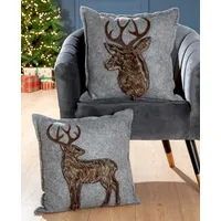 Sweetex Kuschelige Filz Kissen Hirsch im 2er Set von Gilde