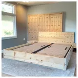 geborgenschlafen Schlafzimmer-Set Zirbenholz Komplettset inkl. Bett, Schrank & Nachttisch 180x200, (Komplettset, 6-tlg), Massivholz Schlafzimmermöbel Set mit Aufbau – Bett & Schrank beige