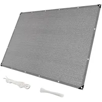 Balkonfächer Ohne Bohren 100x100cm, Windschutznetz Premium HDPE Balkon Netz Verschiedene Abmessungen für Gitter Geländer Zaun - Grau