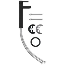 vidaXL Badezimmer Mischbatterie Schwarz 12x30 cm