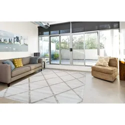 Teppich KAYOOM "Luxury 210" Gr. 3, beige (natur, taupe), B:120cm H:13mm L:170cm, Viskose, Teppiche, Kurzflor, handweb, Hoch Tief Struktur, Wohnzimmer