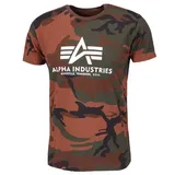 Alpha Industries Basic Camo T-Shirt braun, Größe L,
